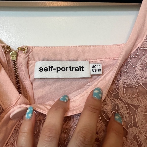 SELF-PORTRAIT Off Shoulder Lace Midi Dress dry cleaned - Picture 4 of 11